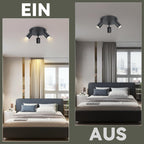 Homefire LED Deckenstrahler Deckenlampe Schwarz - 3 Flammig GU10 Deckenleuchte 350° Schwenkbar Strahler Spots Innen Deckenspot flurlampe für Wohnzimmer Küche Ohne Leuchtmittel - Homefire