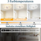 Homefire LED Deckenventilator Mit Beleuchtung - 36W Modern Deckenleuchte Ventilator Leise Mit Fernbedienung 3 Farbtemperatur 6-Gang Weiß Schlafzimmer Ventilator Lampe für Esszimmer Büro Kinderzimmer - Homefire