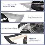 Homefire LED Deckenventilator Mit Beleuchtung - 48W Schwarz Deckenleuchte mit Ventilator Leise Fernbedienung Dimmbar 3 Farbtemperatur 6-Gang Timer Schlafzimmer Deckenlampe für Wohnzimmer Esszimmer [Energieklasse E] - Homefire
