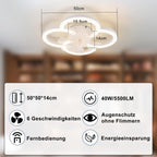 Homefire LED Deckenventilator Mit Beleuchtung - Deckenleuchte Ventilator Leise mit Fernbedienung Dimmbar Wohnzimmer Deckenleuchte 6-Gang Timer Weiß Ventilator Lampe für Jugendzimmer Büro Kinderzimmer - Homefire