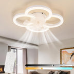 Homefire LED Deckenventilator Mit Beleuchtung - Deckenleuchte Ventilator Leise mit Fernbedienung Dimmbar Wohnzimmer Deckenleuchte 6-Gang Timer Weiß Ventilator Lampe für Jugendzimmer Büro Kinderzimmer - Homefire