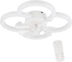 Homefire LED Deckenventilator Mit Beleuchtung - Deckenleuchte Ventilator Leise mit Fernbedienung Dimmbar Wohnzimmer Deckenleuchte 6-Gang Timer Weiß Ventilator Lampe für Jugendzimmer Büro Kinderzimmer - Homefire