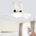 Homefire LED Deckenventilator Mit Beleuchtung Leise - 70CM Dimmbar Deckenventilatoren mit Fernbedienung Modern 23W Weiß Wohnzimmer Deckenlampe mit Ventilator Sommer/Winter 6-Gang Timer für Esszimmer [Energieklasse E] - Homefire