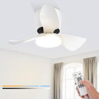 Homefire LED Deckenventilator Mit Beleuchtung Leise - 70CM Dimmbar Deckenventilatoren mit Fernbedienung Modern 23W Weiß Wohnzimmer Deckenlampe mit Ventilator Sommer/Winter 6-Gang Timer für Esszimmer [Energieklasse E] - Homefire