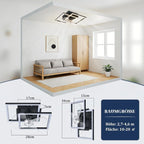 Homefire LED Deckenventilator Mit Beleuchtung - Leise Deckenlampe Mit Ventilator Und Fernbedienung Schwarz 3000-6500K Dimmbar Modern Deckenventilatoren Mit Licht 6-Gang DC-Motor Timer für Schlafzimmer - Homefire