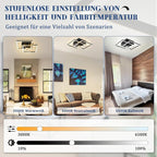 Homefire LED Deckenventilator Mit Beleuchtung - Leise Deckenlampe Mit Ventilator Und Fernbedienung Schwarz 3000-6500K Dimmbar Modern Deckenventilatoren Mit Licht 6-Gang DC-Motor Timer für Schlafzimmer - Homefire