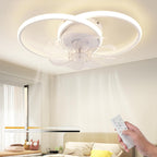 Homefire LED Deckenventilator Mit Beleuchtung - Modern 36W Deckenleuchte Ventilator Leise Mit Fernbedienung 3 Farbtemperatur 6-Gang Weiß Schlafzimmer Ventilator Lampe für Esszimmer Büro Kinderzimmer [Energieklasse E] - Homefire