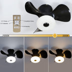 Homefire Led Deckenventilator mit Beleuchtung - Modern Deckenlampe Fan Leise Fernbedienung Timing Wohnzimmerlampe Dimmbar Deckenleuchte Ventilator für Schlafzimmer Wohnzimmer Esszimmer Kinderzimmer - Homefire