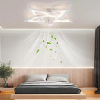 Homefire LED Deckenventilator Mit Beleuchtung - Modern Deckenleuchte mit Ventilator Leise 48W Fernbedienung Dimmbar 3 Farbtemperatur 6-Gang Timer Weiß Ventilator Lampe für Jugendzimmer Kinderzimmer [Energieklasse E] - Homefire