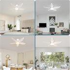 Homefire LED Deckenventilator mit Beleuchtung und Fernbedienung - 34W Deckenleuchte mit Ventilator Weiß 95cm, 6 Geschwindigkeiten, Leise, Dimmbare, Lampe mit Ventilator für Schlafzimmer Wohnzimmer - Homefire