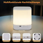 Homefire LED Nachttischlampe Touch Dimmbar: Tischlampe Akku 3600mAH USB Aufladbar Weiß Nachttischlampe Kabellos mit 3 Farbtemperatur&Timing Funktion Nachtlicht Kinder für Schlafzimmer - Homefire