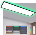 Homefire LED Panel 100x25 Dimmbar - Deckenpanel RGB Backlight Farbwechsel Büro Lang Deckenleuchte Flach mit Fernbedienung Groß Bürolampe 24W Schwarz Rechteckig Deckenlampe für Spielzimmer Wohnzimmer - Homefire