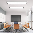Homefire LED Panel 100x25 Dimmbar - Deckenpanel RGB Backlight Farbwechsel Büro Lang Deckenleuchte Flach mit Fernbedienung Groß Bürolampe 24W Schwarz Rechteckig Deckenlampe für Spielzimmer Wohnzimmer - Homefire