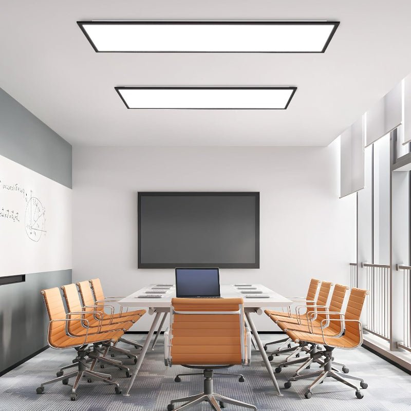 Homefire LED Panel 100x25 Dimmbar - Deckenpanel RGB Backlight Farbwechsel Büro Lang Deckenleuchte Flach mit Fernbedienung Groß Bürolampe 24W Schwarz Rechteckig Deckenlampe für Spielzimmer Wohnzimmer - Homefire