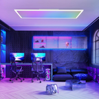 Homefire LED Panel 100x25 RGB Dimmbar - Deckenpanel Dimmbar Lang Tageslichtlampe GRB Backlight Farbwechsel Bürolampe Flach Büro Deckenlampe 24W für Werkstatt Flur Küche Wohnzimmer - Homefire