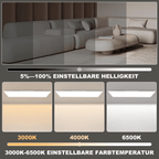 Homefire LED Panel 100x25 RGB Dimmbar - Deckenpanel Dimmbar Lang Tageslichtlampe GRB Backlight Farbwechsel Bürolampe Flach Büro Deckenlampe 24W für Werkstatt Flur Küche Wohnzimmer - Homefire