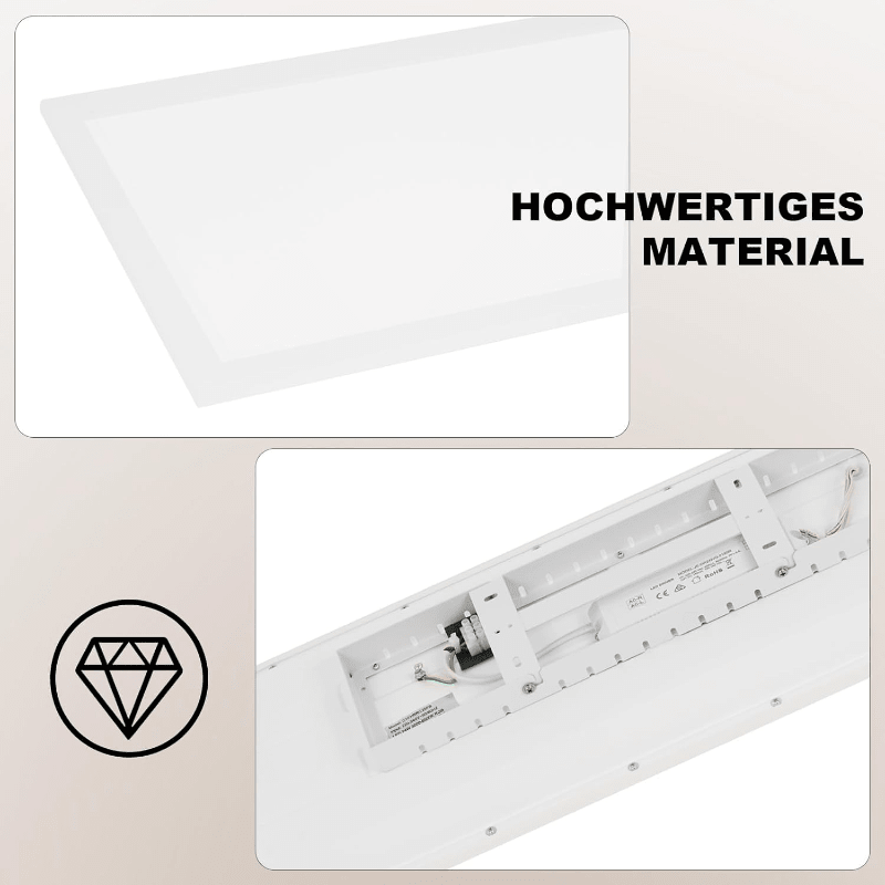Homefire LED Panel 100x25 RGB Dimmbar - Deckenpanel Dimmbar Lang Tageslichtlampe GRB Backlight Farbwechsel Bürolampe Flach Büro Deckenlampe 24W für Werkstatt Flur Küche Wohnzimmer - Homefire