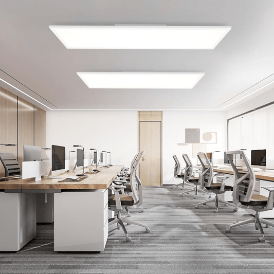 Homefire LED Panel 100x25 RGB Dimmbar - Deckenpanel Dimmbar Lang Tageslichtlampe GRB Backlight Farbwechsel Bürolampe Flach Büro Deckenlampe 24W für Werkstatt Flur Küche Wohnzimmer - Homefire