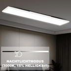 Homefire LED Panel 100x25 RGB Dimmbar - Deckenpanel Dimmbar Lang Tageslichtlampe GRB Backlight Farbwechsel Bürolampe Flach Büro Deckenlampe 24W für Werkstatt Flur Küche Wohnzimmer - Homefire