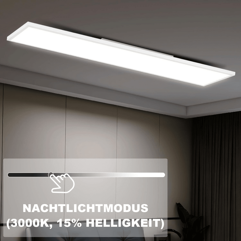 Homefire LED Panel 100x25 RGB Dimmbar - Deckenpanel Dimmbar Lang Tageslichtlampe GRB Backlight Farbwechsel Bürolampe Flach Büro Deckenlampe 24W für Werkstatt Flur Küche Wohnzimmer - Homefire