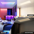 Homefire LED Panel 120x30cm - LED Deckenleuchte Dimmbar RGB Farbwechsel Deckenpanel Bürolampe 39W Weiß Flach Lang Deckenlampe mit Speicherfunktion für Wohnzimmer Büro Schlafzimmer - Homefire