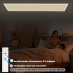 Homefire LED Panel 120x30cm - LED Deckenleuchte Dimmbar RGB Farbwechsel Deckenpanel Bürolampe 39W Weiß Flach Lang Deckenlampe mit Speicherfunktion für Wohnzimmer Büro Schlafzimmer - Homefire