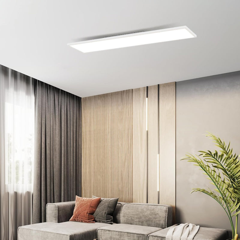 Homefire LED Panel Deckenleuchte Dimmbar -Flach Deckenlampe Lang Rechteckig Deckenpanel Weiße 24W 100x25cm Tageslichtlampe mit Fernbedienung für Büro Küche Flur Wohnzimmer Schlafzimmer - Homefire