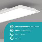 Homefire LED Panel Deckenleuchte Dimmbar -Flach Deckenlampe Lang Rechteckig Deckenpanel Weiße 24W 100x25cm Tageslichtlampe mit Fernbedienung für Büro Küche Flur Wohnzimmer Schlafzimmer - Homefire