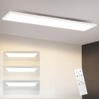 Homefire LED Panel Deckenleuchte Dimmbar -Flach Deckenlampe Lang Rechteckig Deckenpanel Weiße 24W 100x25cm Tageslichtlampe mit Fernbedienung für Büro Küche Flur Wohnzimmer Schlafzimmer - Homefire