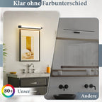 Homefire LED Spiegelleuchte Bad 50CM - 10W Spiegellampe Badezimmer Schwarz Warmweiß 3000K Badlampe Wand Wasserdicht IP44 Wandlampe Modern Wandleuchte für Flur Wohnzimmer Badezimmerspiegel - Homefire