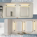 Homefire LED Spiegelleuchte Bad 50CM - 10W Spiegellampe Badezimmer Schwarz Warmweiß 3000K Badlampe Wand Wasserdicht IP44 Wandlampe Modern Wandleuchte für Flur Wohnzimmer Badezimmerspiegel - Homefire