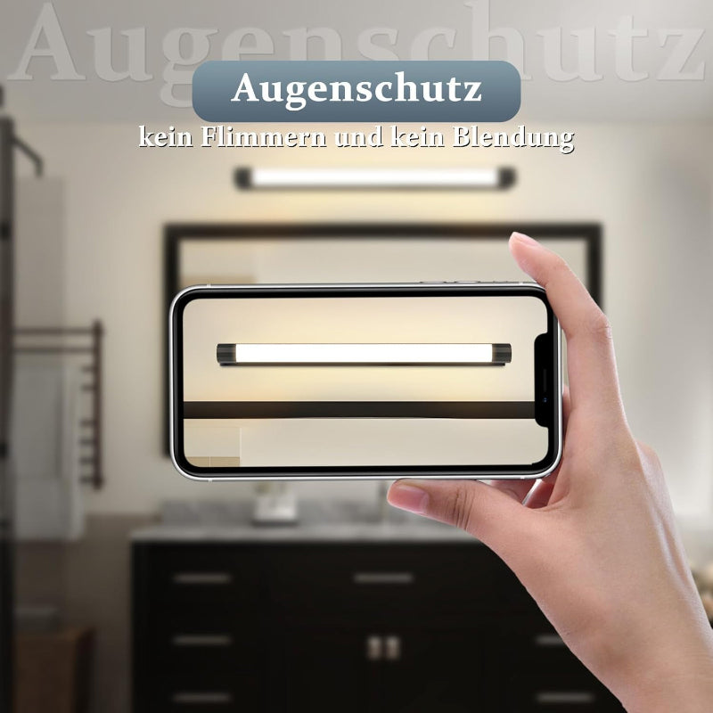 Homefire LED Spiegelleuchte Bad 50CM - 10W Spiegellampe Badezimmer Schwarz Warmweiß 3000K Badlampe Wand Wasserdicht IP44 Wandlampe Modern Wandleuchte für Flur Wohnzimmer Badezimmerspiegel - Homefire