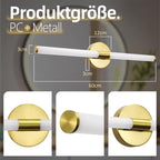 Homefire LED Spiegelleuchte Bad 60CM - Spiegellampe Badezimmer Gold Badleuchte Wand 8W Wasserdicht IP44 Wandlampe Modern Neutralweiß 4000K Wandleuchte für Badschrank Küche Flur - Homefire