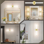 Homefire LED Spiegelleuchte Bad 60CM - Spiegellampe Badezimmer Gold Badleuchte Wand 8W Wasserdicht IP44 Wandlampe Modern Neutralweiß 4000K Wandleuchte für Badschrank Küche Flur - Homefire