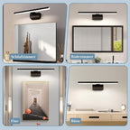 Homefire LED Spiegelleuchte Bad - 60CM Spiegellampe Schwarz Badezimmer Badlampe Wand Wasserdicht IP44 Wandlampe Modern Neutralweiß 4000K Wandleuchte für Keller Küche Badschrank [Energieklasse F] - Homefire