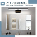 Homefire LED Spiegelleuchte Bad - 60CM Spiegellampe Schwarz Badezimmer Badlampe Wand Wasserdicht IP44 Wandlampe Modern Neutralweiß 4000K Wandleuchte für Keller Küche Badschrank [Energieklasse F] - Homefire