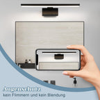 Homefire LED Spiegelleuchte Bad - 60CM Spiegellampe Schwarz Badezimmer Badlampe Wand Wasserdicht IP44 Wandlampe Modern Neutralweiß 4000K Wandleuchte für Keller Küche Badschrank [Energieklasse F] - Homefire