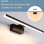 Homefire LED Spiegelleuchte Bad - 60CM Spiegellampe Schwarz Badezimmer Badlampe Wand Wasserdicht IP44 Wandlampe Modern Neutralweiß 4000K Wandleuchte für Keller Küche Badschrank [Energieklasse F] - Homefire