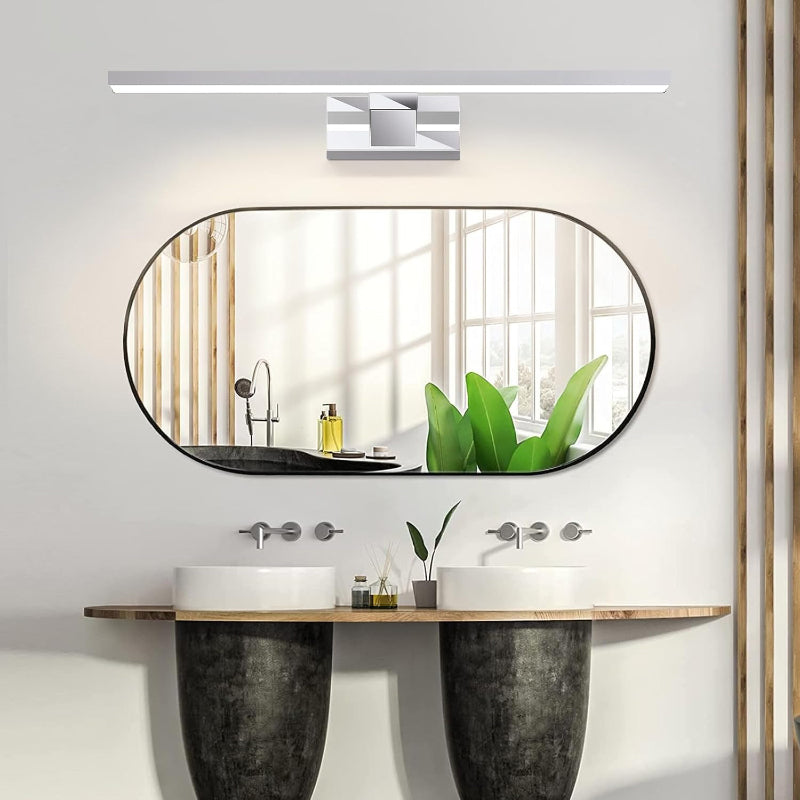 Homefire LED Spiegelleuchte Bad Spiegellampe -12W Badleuchte Wand 60CM Wandlampe Badezimmer Wasserdicht IP44 Wandleuchte Chrom Modern Neutralweiß 4000K Badlampe Wandmontage für Keller Küche Badschrank - Homefire