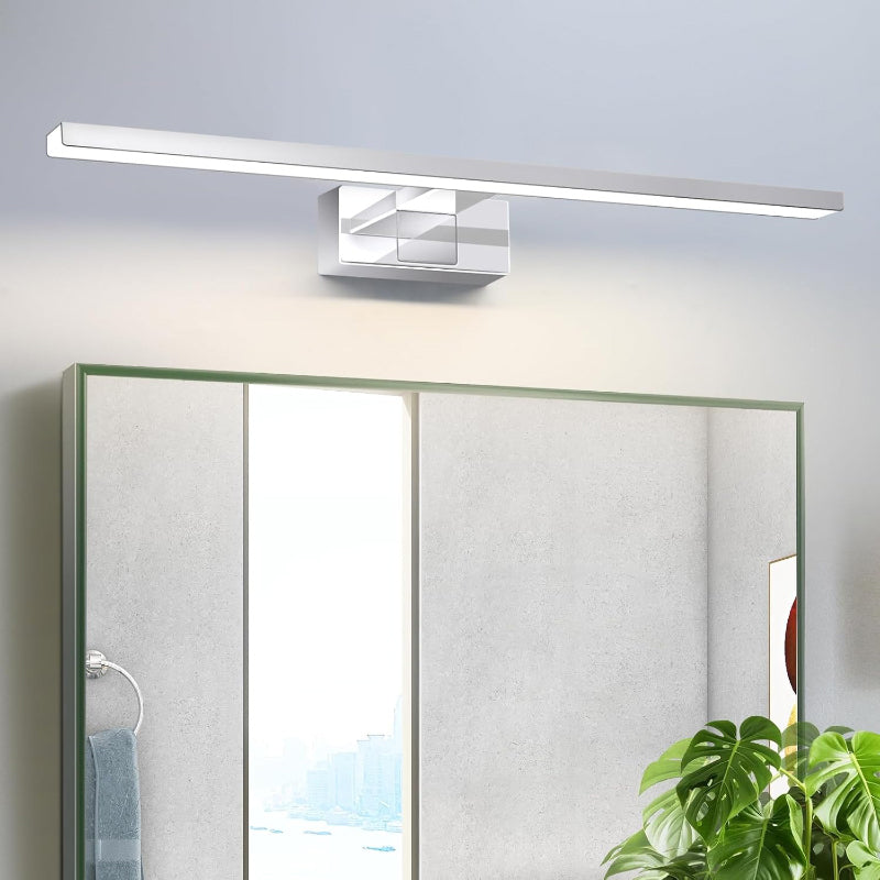 Homefire LED Spiegelleuchte Bad Spiegellampe -12W Badleuchte Wand 60CM Wandlampe Badezimmer Wasserdicht IP44 Wandleuchte Chrom Modern Neutralweiß 4000K Badlampe Wandmontage für Keller Küche Badschrank - Homefire