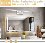 Homefire LED Spiegelleuchte Bad Spiegellampe -12W Badleuchte Wand 60CM Wandlampe Badezimmer Wasserdicht IP44 Wandleuchte Chrom Modern Neutralweiß 4000K Badlampe Wandmontage für Keller Küche Badschrank - Homefire