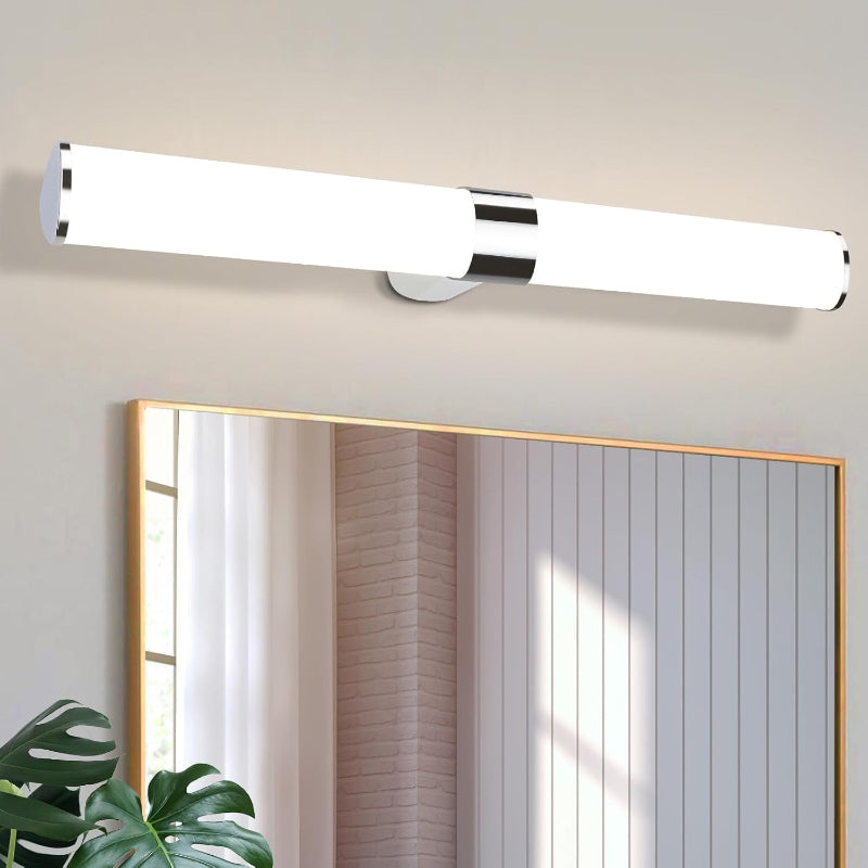 Homefire LED Spiegelleuchte Bad Spiegellampe - 15W Badleuchte Wand 60CM Chrom Wandlampe Wasserdicht IP44 Wandleuchte Neutralweiß 4000K Feuchtraumleuchte Modern für Badezimmer Keller Küche Badschrank [Energieklasse F] - Homefire