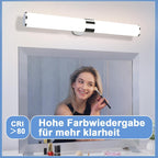 Homefire LED Spiegelleuchte Bad Spiegellampe - 15W Badleuchte Wand 60CM Chrom Wandlampe Wasserdicht IP44 Wandleuchte Neutralweiß 4000K Feuchtraumleuchte Modern für Badezimmer Keller Küche Badschrank [Energieklasse F] - Homefire