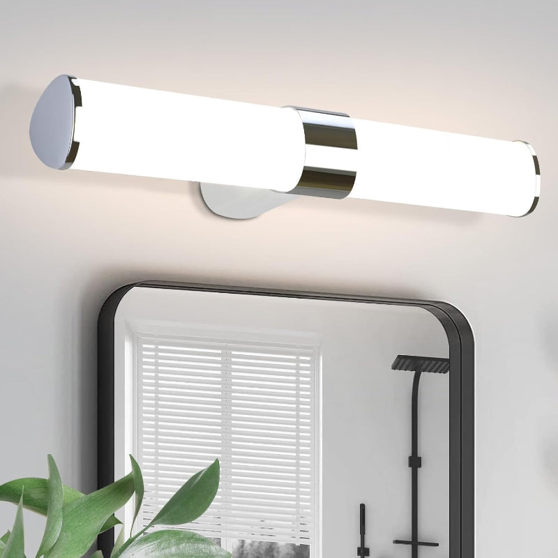 Homefire LED Spiegelleuchte Bad Spiegellampe - 15W Badleuchte Wand 60CM Chrom Wandlampe Wasserdicht IP44 Wandleuchte Neutralweiß 4000K Feuchtraumleuchte Modern für Badezimmer Keller Küche Badschrank [Energieklasse F] - Homefire