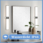 Homefire LED Spiegelleuchte Bad Spiegellampe - 15W Badleuchte Wand 60CM Chrom Wandlampe Wasserdicht IP44 Wandleuchte Neutralweiß 4000K Feuchtraumleuchte Modern für Badezimmer Keller Küche Badschrank [Energieklasse F] - Homefire