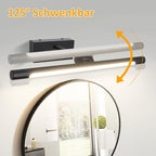 Homefire LED Spiegelleuchte Bad Spiegellampe - 40CM Badlampe Wand 6W Badleuchte Badezimmer Schwarz Wandleuchte Wasserdicht IP44 Wandlampe 4000K Neutralweiß Modern Badlampe für Badschrank Keller Küche [Energieklasse E] - Homefire