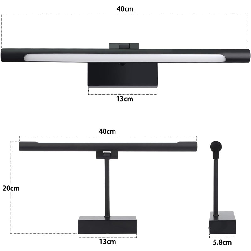Homefire LED Spiegelleuchte Bad Spiegellampe - 40CM Badlampe Wand 6W Badleuchte Badezimmer Schwarz Wandleuchte Wasserdicht IP44 Wandlampe 4000K Neutralweiß Modern Badlampe für Badschrank Keller Küche [Energieklasse E] - Homefire