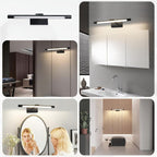 Homefire LED Spiegelleuchte Bad Spiegellampe - 40CM Badlampe Wand 6W Badleuchte Badezimmer Schwarz Wandleuchte Wasserdicht IP44 Wandlampe 4000K Neutralweiß Modern Badlampe für Badschrank Keller Küche [Energieklasse E] - Homefire