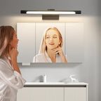 Homefire LED Spiegelleuchte Bad Spiegellampe - 40CM Badlampe Wand 6W Badleuchte Badezimmer Schwarz Wandleuchte Wasserdicht IP44 Wandlampe 4000K Neutralweiß Modern Badlampe für Badschrank Keller Küche [Energieklasse E] - Homefire