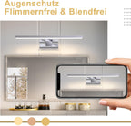 Homefire LED Spiegelleuchte Bad Spiegellampe - Badleuchte Wand 40CM Wandlampe Badezimmer 8W Wasserdicht IP44 Wandleuchte Chrom Modern Neutralweiß 4000K Badlampe Wandmontage für Keller Küche Badschrank - Homefire
